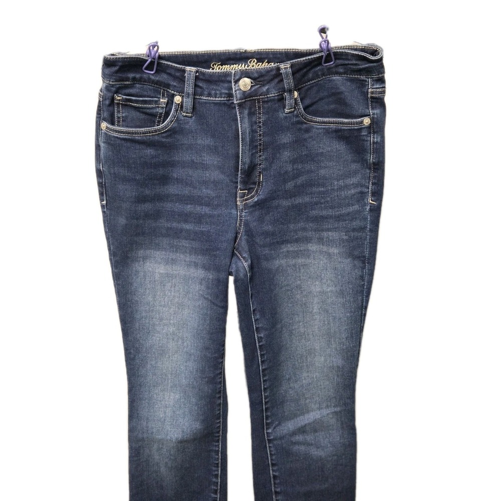 Tommy Bahama Women's Jeans 4 High Rise Ankle Skinny Indigo Palms Stretch Denim